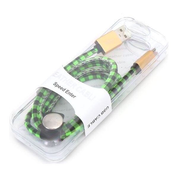 Kabel USB Platinet USB-A - microUSB 1 m Zielony (PUCLC1G) 929699 5907595433235