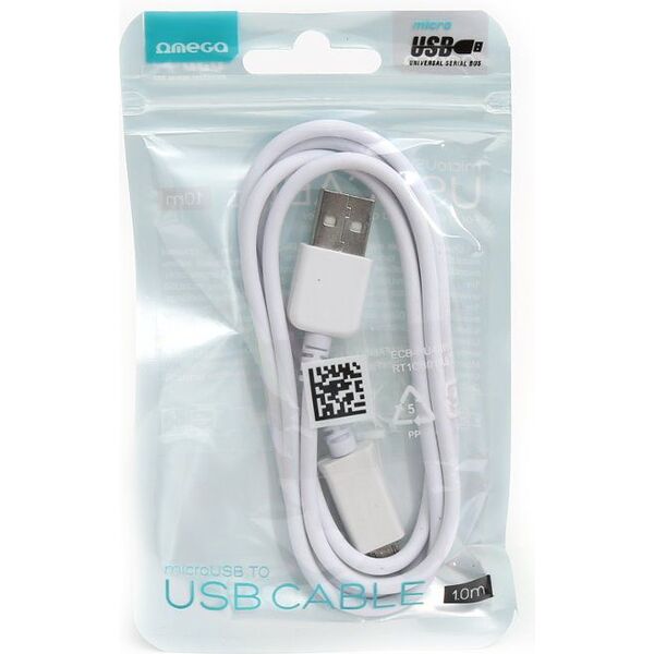 Kabel USB Omega USB-A - 1 m Biały (OUCWH) 929744 5907595423366