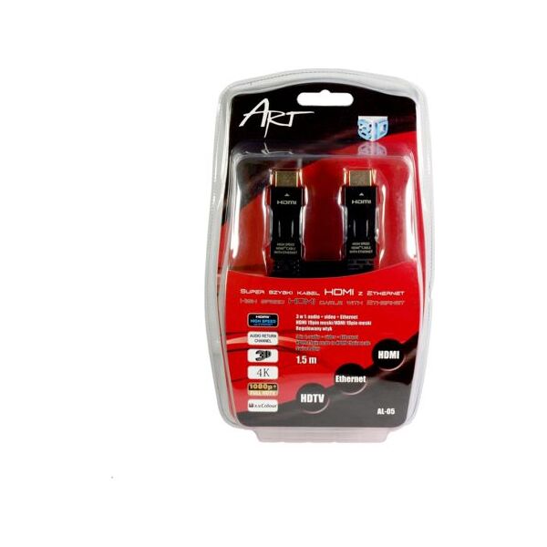 Kabel Art HDMI - HDMI 1.5m czarny (AL-05) 932915 5902115402555