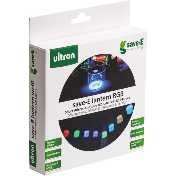 Ultron Składana lampa LED w kolorach RGB, zasilana energią słoneczną (185952) 945264 4040895859525