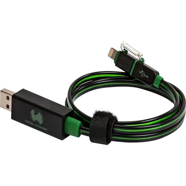 Kabel USB Realpower USB-A - microUSB 0.75 m Zielony (185962) 945121 4040895859624
