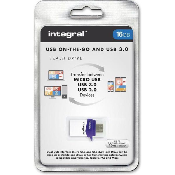 Pendrive Integral Micro Fusion, 16 GB  (INFD16GBMIC3.0-OTG) 992560 5055288434806