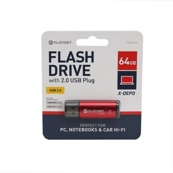 Pendrive Platinet X-Depo, 64 GB  (PMFE64R) 1058704 5907595436120