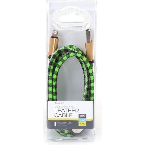 Kabel USB Platinet USB-A - Lightning 1 m Zielony (PUCLCIP1G) 1064972 5907595433273