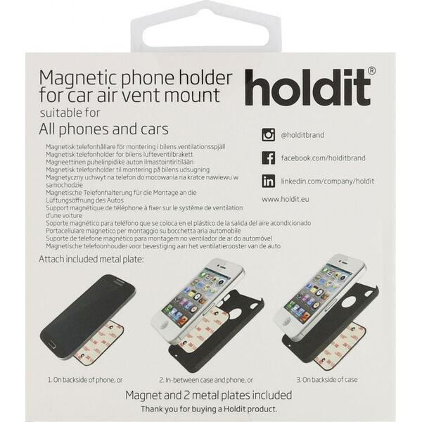 Holdit Uchwyt magnetyczny do samochodu Button 612682 1065598 7330985126826