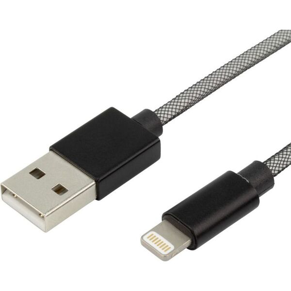 Kabel USB Ansmann USB-A - Lightning 1 m Szary (1700-0045) 1097893 4013674080601