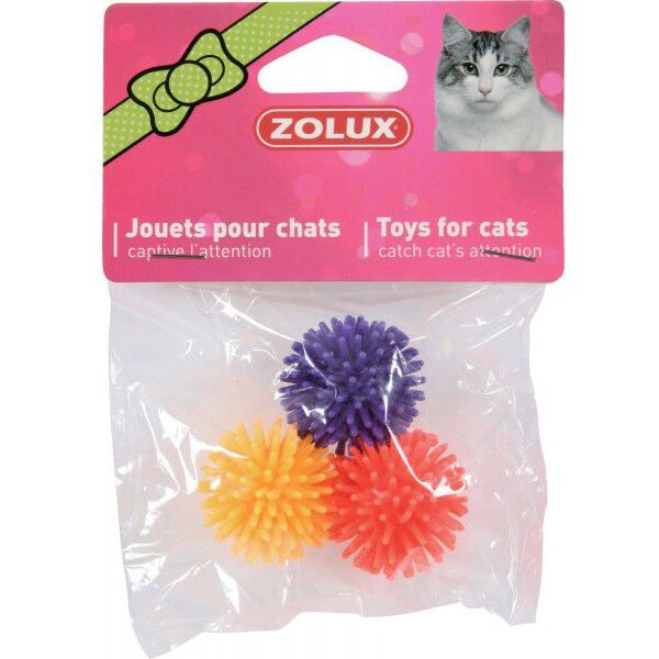 Zolux Zabawki dla kota 3 piłki gwiazdki 4 cm 1104541 3336025801238
