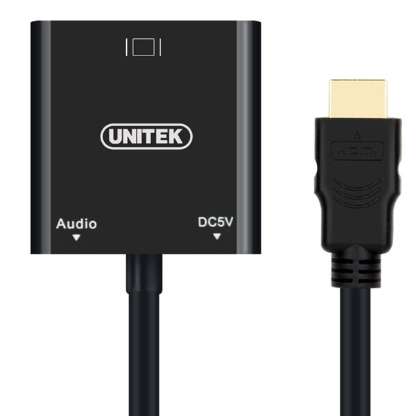 Adapter AV Unitek HDMI Micro - HDMI HDMI - D-Sub (VGA) + Jack 3.5mm HDMI Mini - HDMI czarny (Y-6355) 1112222 4894160021779