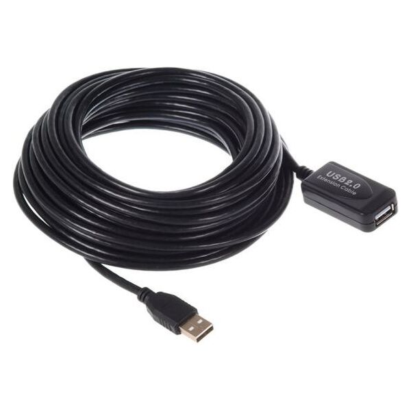 Kabel USB Maclean USB-A - USB-A 10 m Czarny (MCTV-757) 1132838 5902211103110