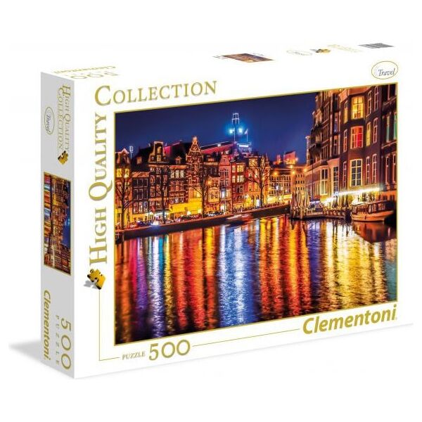Clementoni Puzzle 500 elementów Amsterdam nocą (35037) 1204540 8005125350377