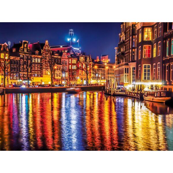 Clementoni Puzzle 500 elementów Amsterdam nocą (35037) 1204540 8005125350377