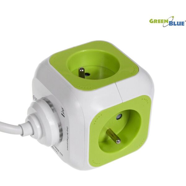 GreenBlue MagicCube poczwórne gniazdko prądowe, 2 wejścia usb 1,4m GB118 (MCE118) 1217651 5902211105121
