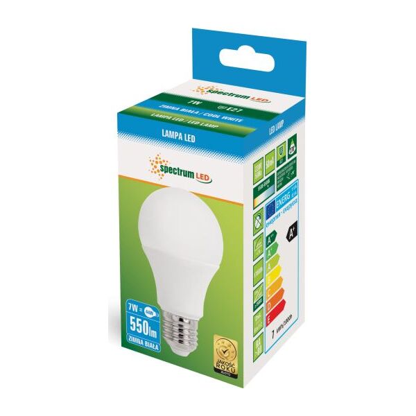 Spectrum LED GLS E27, 230V, 7W, CW (WOJ13899) 1225709 5907418765970