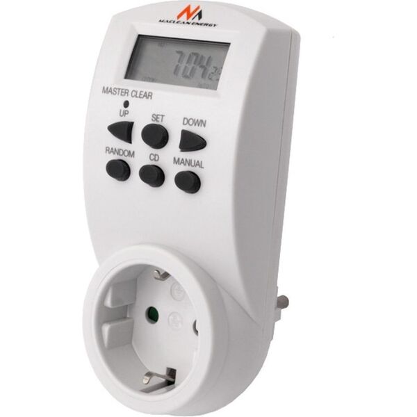 Maclean Timer cyfrowy MCE05G - Czasomierz Czasomierz - programator cyfrowy, niemieckie gniazdo 1241095 5903292801315