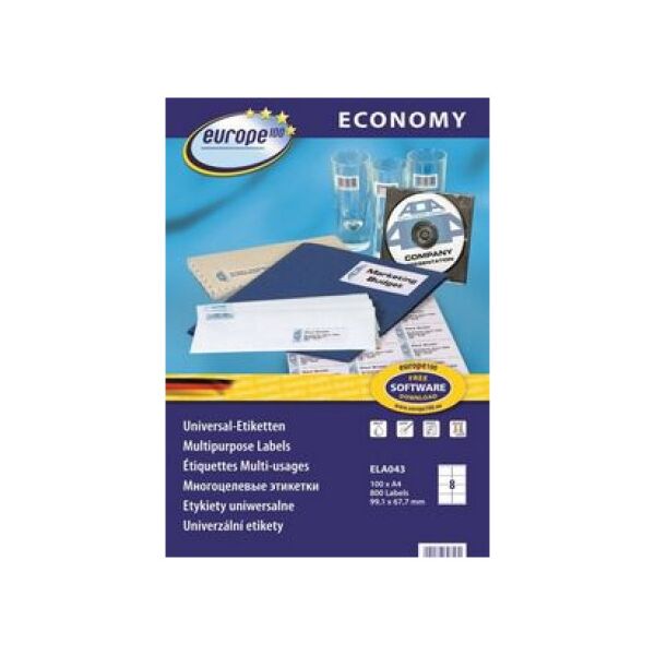 Avery Zweckform ETYK.ZF ECONOMY 99,1X67,7MM 043 100ARK ETYKIETA E100 ELA043 - ELA043 1470422 4004182303580