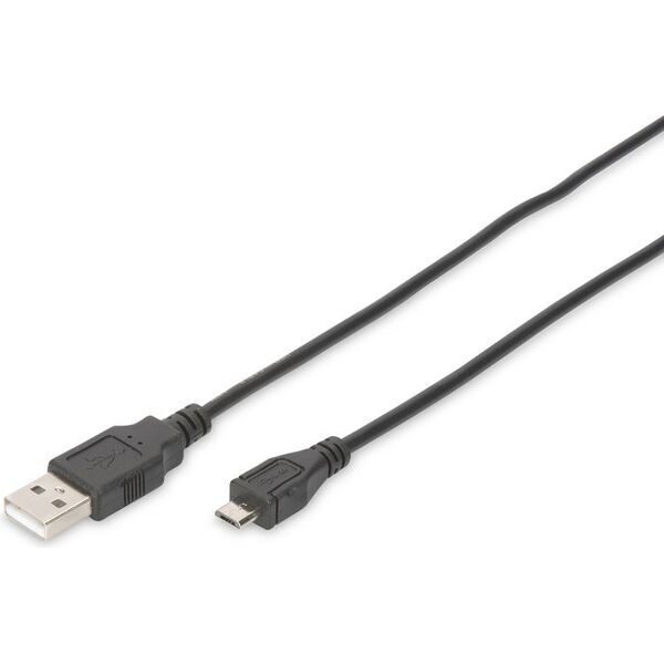 Kabel USB Digitus USB-A - microUSB 1.8 m Czarny (DB-300127-018-S) 1476666 4016032383680