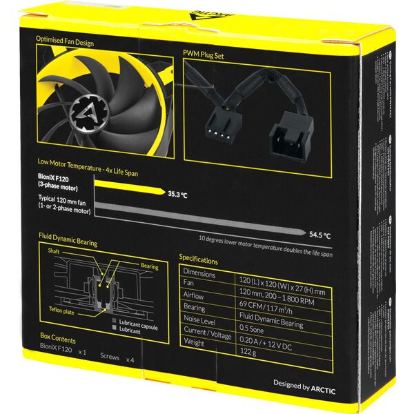 Wentylator Arctic BioniX F120 Yellow (ACFAN00094A) 1507438 4895213700122