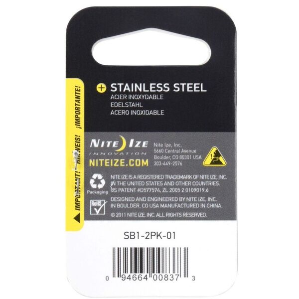 Nite Ize Karabińczyk S-Biner Dual #1 stal nierdzewna czarny 2 szt (SB1-2PK-01) 1682977 94664008373