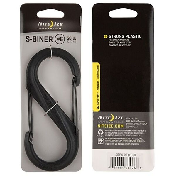 Nite Ize Karabińczyk S-Biner Dual #6 plastik czarny (SBP6-03-01BG) 1682999 94664019263
