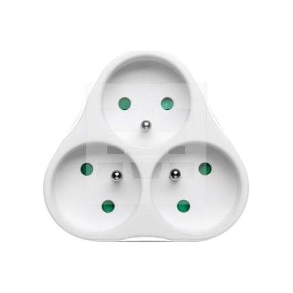 Emos Rozgałęźnik wtyczkowy 3-gniazda z/u /z przesłonami/ biały (P0026) 1787189 8595025379061