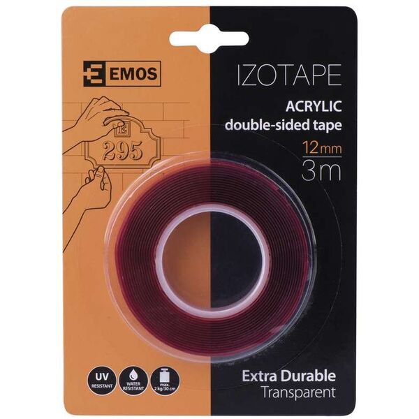 Emos Taśma dwustronna 12mm/3m akrylowa UV (F6060) 1787302 8592920033975