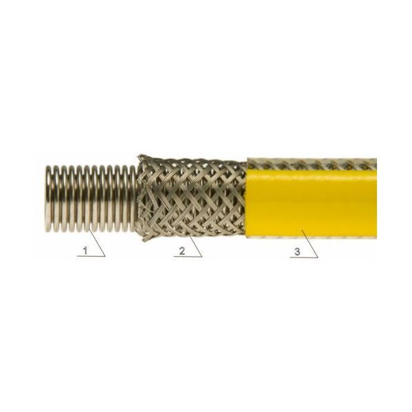 Mora PRZEWÓD GAZOWY oplot PVC F1/2-F1/2 L-1500 z dwiema obrotowymi nakrętkami 1791544 5903240759071
