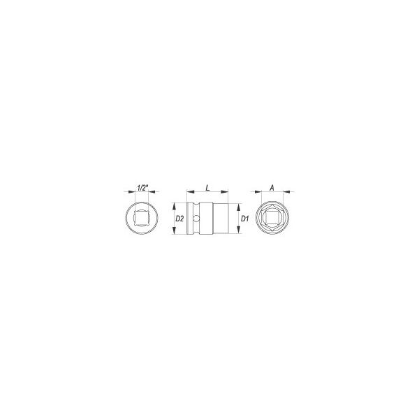 Yato Nasadka udarowa 6-kątna 1/2" 32mm (YT-1022) 3021769 5906083910227