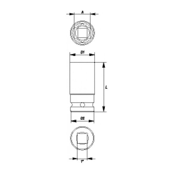 Yato nasadka udarowa 6-kątna 1" 32mm długa (YT-1177) 3021843 5906083911774