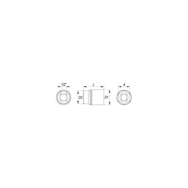 Yato Nasadka 6-kątna 1/2" 14mm (YT-1207) 3021870 5906083912078