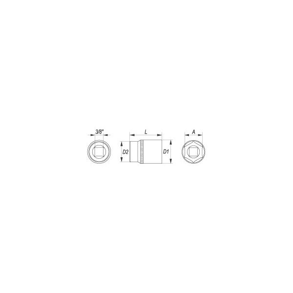 Yato Nasadka 6-kątna 3/8" 16mm (YT-3811) 3022370 5906083938115