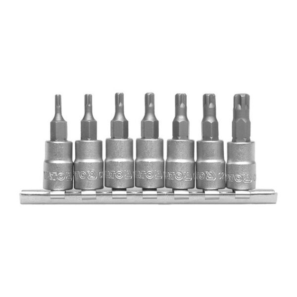 Yato Zestaw nasadek trzpieniowych Torx z otworem 1/4" T10-T40 7szt. (YT-0461) 3029576 5906083904615
