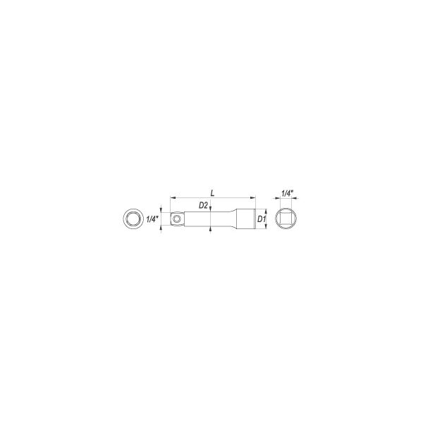 Yato Przedłużka uchylna 1/4" 76mm (YT-1434) 3029723 5906083914348