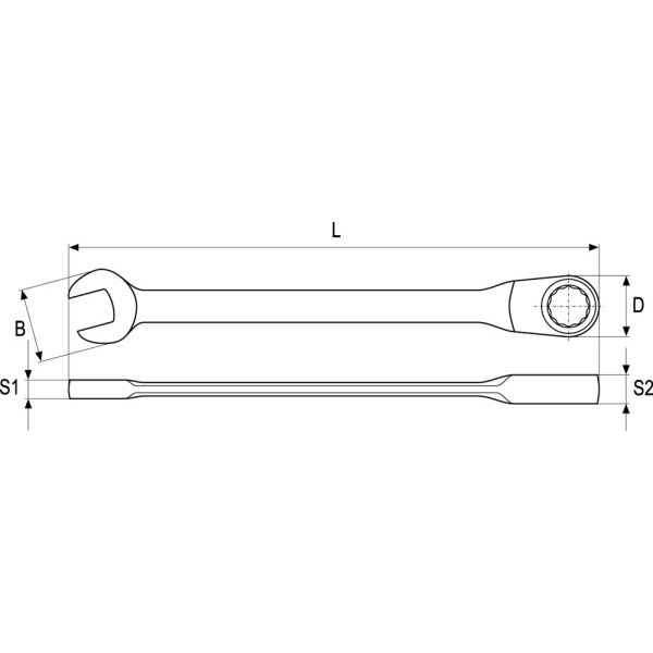 Yato Klucz płasko-oczkowy z grzechotką 19mm (YT-1662) 3033587 5906083916625