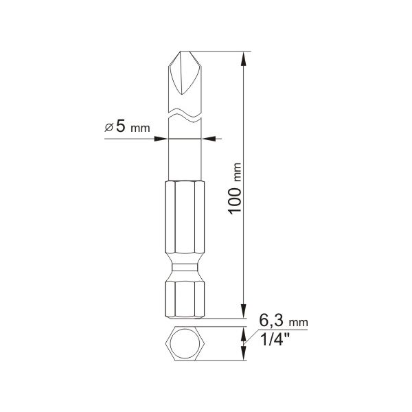 Yato Końcówki wkrętakowe Tri-Wing TW1x100mm TW3x100mm 1/4 2szt. (YT-0496) 3039597 5906083904967