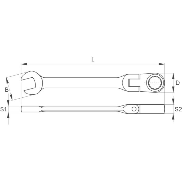 Yato Klucz płasko-oczkowy z grzechotką i przegubem 13mm (YT-1679) 3043627 5906083916793