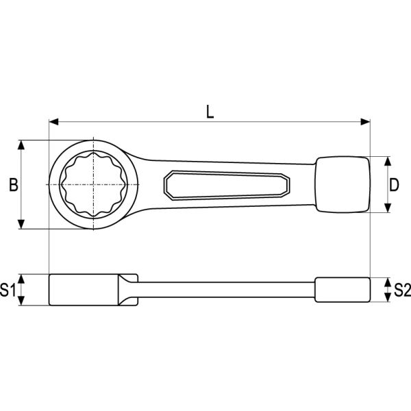 Yato Klucz do pobijania 30mm oczkowy (YT-1603) 3045899 5906083916038