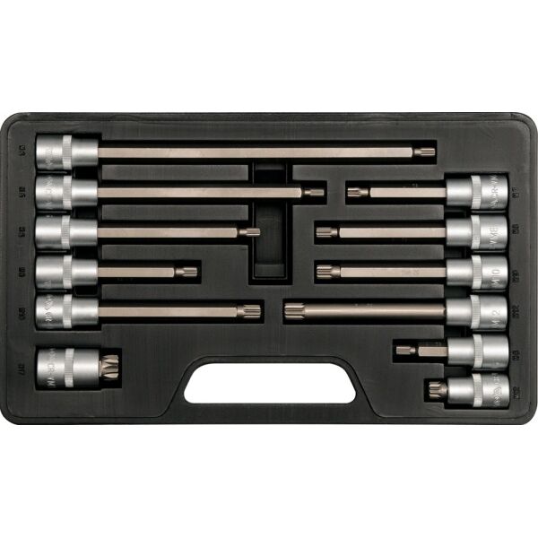 Yato Zestaw nasadek trzpieniowych Spline 1/2" M5-M17 krótkie i długie 12szt. (YT-7753) 3048264 5906083977534