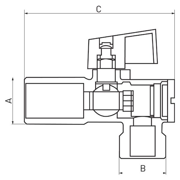 Ferro Zawór kątowy z ﬁltrem 1/2"x3/8"  (Z1238KF) 3052813 5901095649530