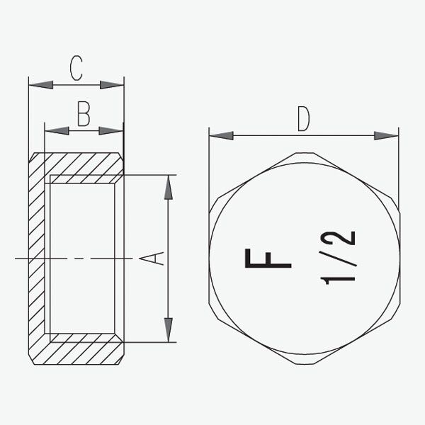 Ferro Zaślepka mosiężna 3/4" ZAS3Z 3057687 5902194919227