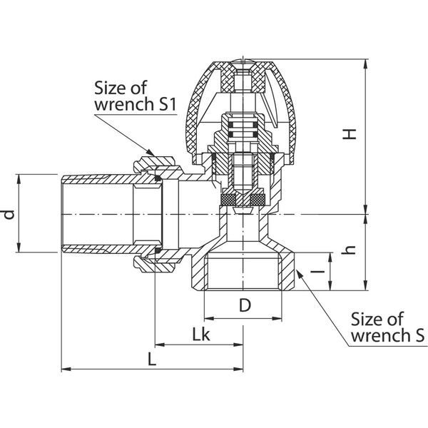 Valvex Zawór grzejnikowy kątowy KS 1/2" 4582050 3061054 5907451904428