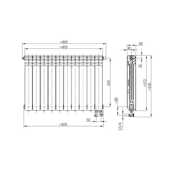 KFA Grzejnik aluminiowy G500F/D (789-101-44) 3074152 5907571780780