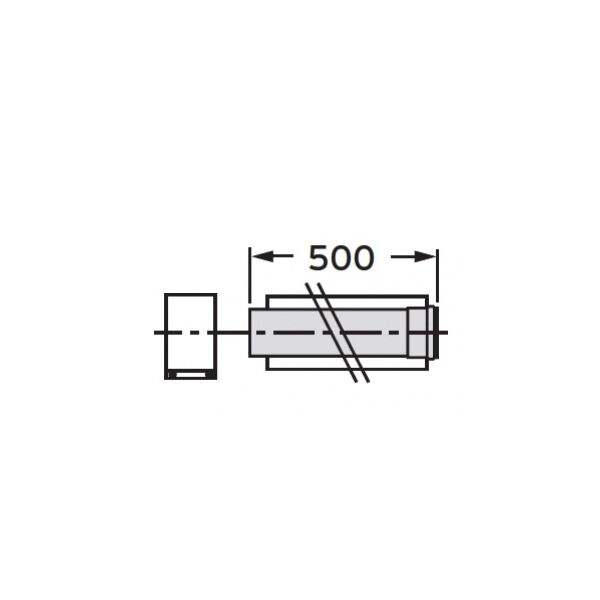 Vaillant Rura przedłużająca koncentryczna 60/100mm 50cm - 303902 3074511 4024074398029
