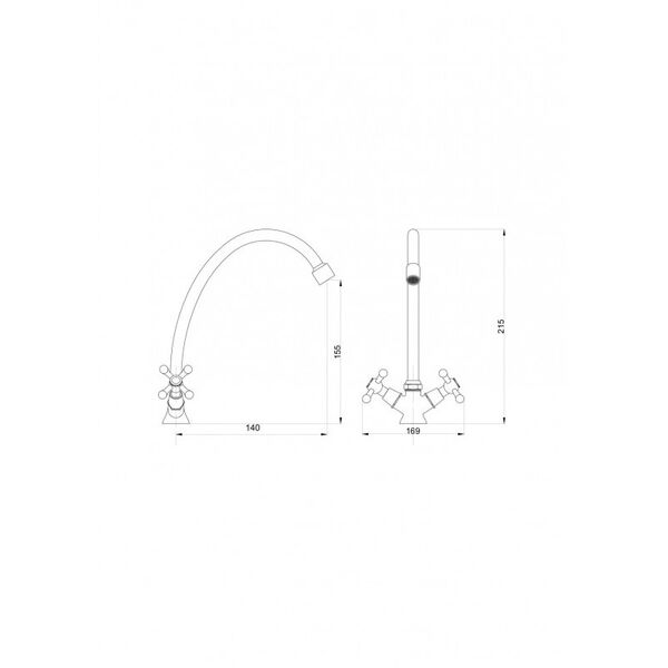 Bateria kuchenna Hydroland Retro stojąca chrom (B205) 3076718 5900238565201