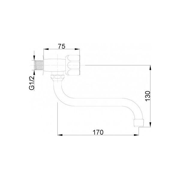 Hydroland Zawór wypływowy Standard z wylewką typu S 3/4" chrom (5900308731352) 3078198 5900308731352