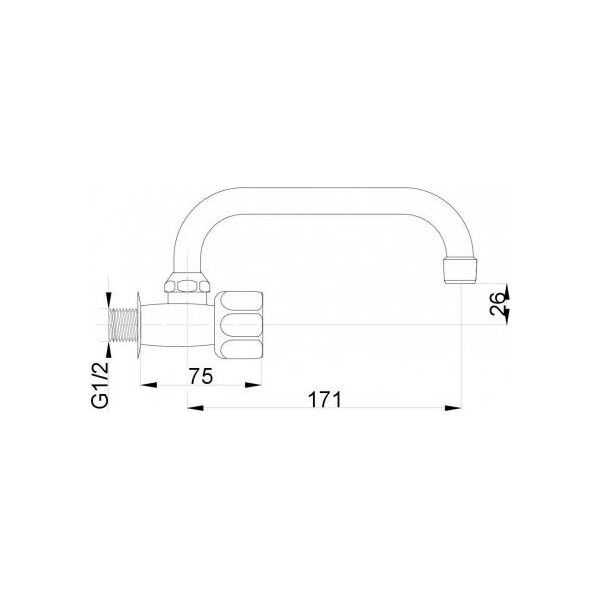 Hydroland Zawór wypływowy Standard z wylewką typu U 3/4" chrom (5900308731406) 3078199 5900308731406