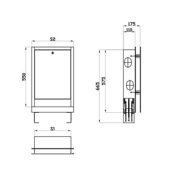 Gorgiel Szafka podtynkowa SGP-0 do rozdzielacza 575-665x110-175mm - 1041112110 3079202 5901828093111