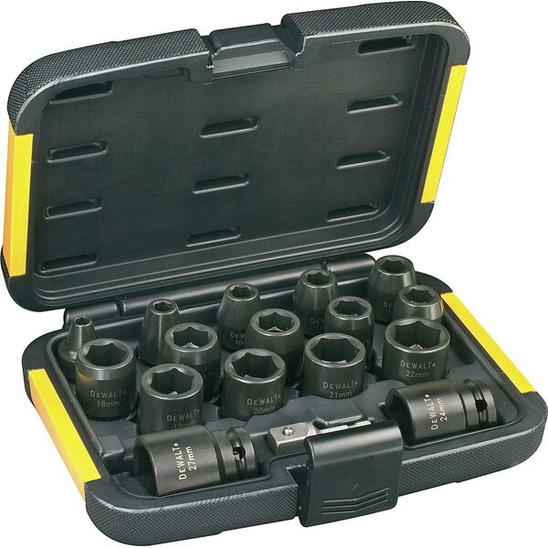 Dewalt Zestaw nasadek udarowych 6-kątnych 1/2" 6-27mm 17szt. (DT7506-QZ) 3094571 5035048078624