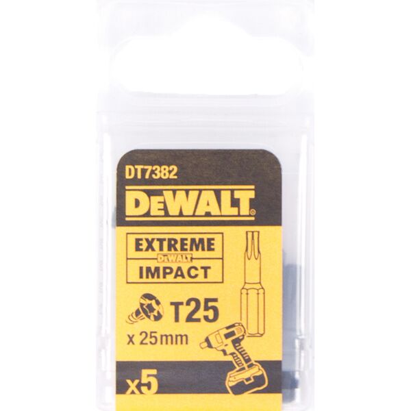 Dewalt Końcówki wkrętarskie udarowe Torsion T25x25mm 5szt. - DT7382T 3096164 5035048089262