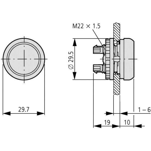 Eaton Przycisk płaski M22-D-Y żółty - 216598 3100523 4015082165987