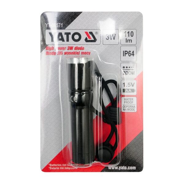 Latarka Yato Latarka metalowa z diodą CREE 100x25mm - YT-08571 3102243 5906083085710